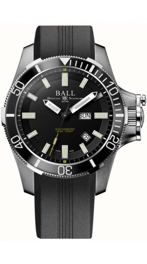 BAL ENGINEER HYDROCARBON SUBMARINE WARFARE AUTO RUBBER STRAP MENS BLACK DIAL WATCH