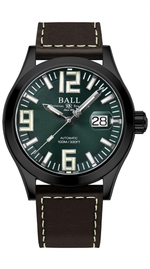 BAL ENGINEER III DREAMER TIC AUTO Calfskin StrapSTRAP MENS GREEN DIAL WATCH